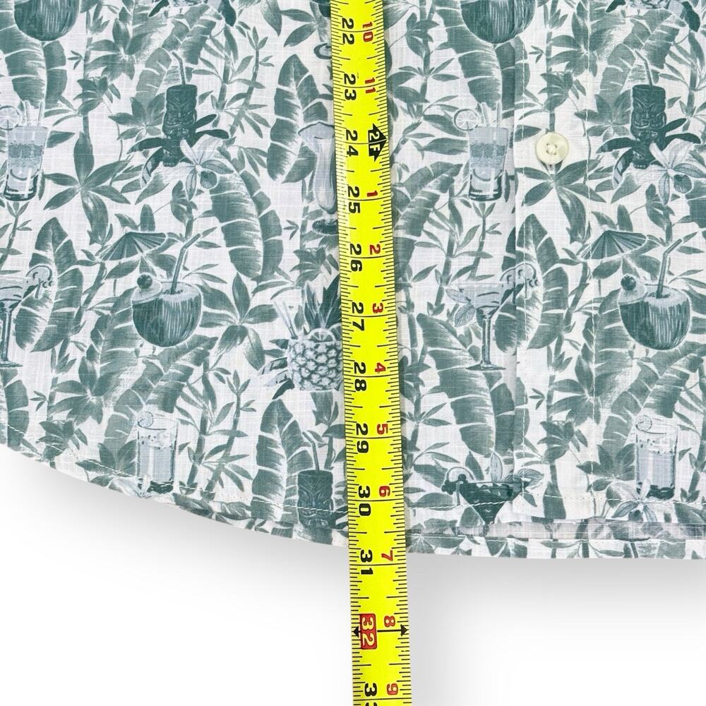 NWT Tommy Bahama Mens L Deep Sea Teal Cotton Tropical Pineapple Print Camp Shirt - Picture 9 of 9